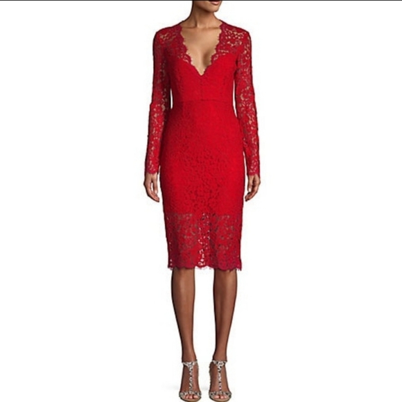 Bardot Dresses & Skirts - Bardot ❤️ Red Lace Dress